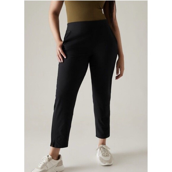 Athleta Brooklyn Ankle Pant Black PullOn 198671 Lightweight Pocket Women Plus 24 - Picture 1 of 14